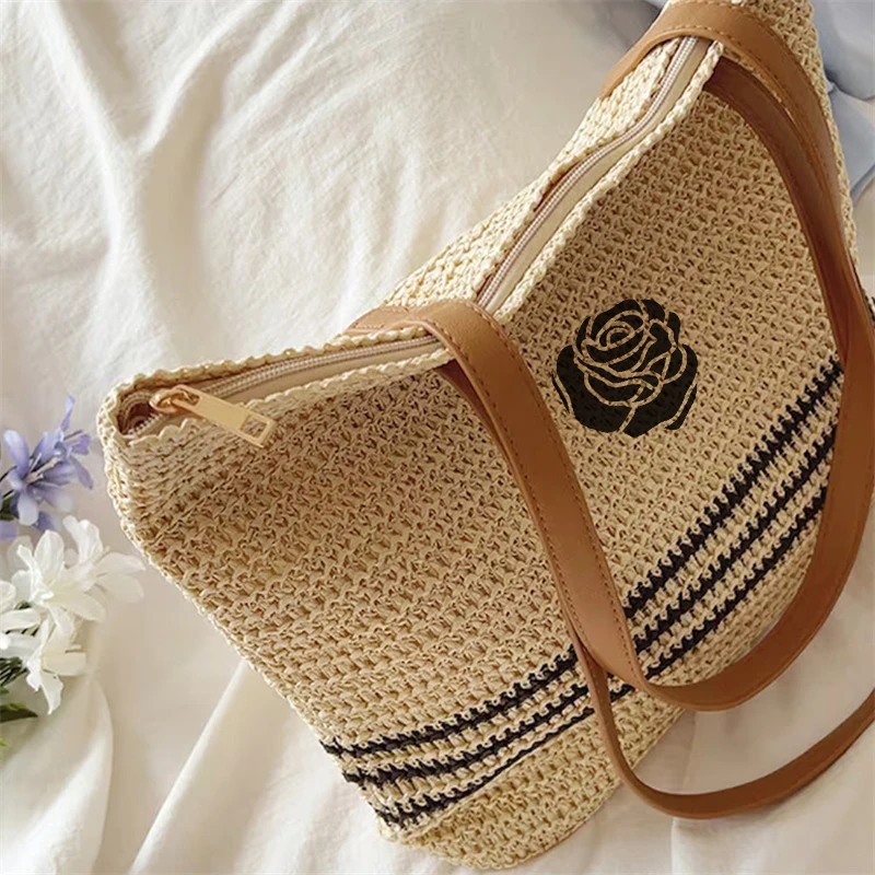 Straw Packable Mesh Beach Bag Large Beach Bag The Tote Bag for Women Purses