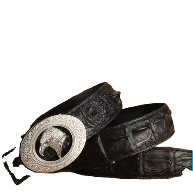 Custom production real exotic luxury men genuine crocodile skin leather belt