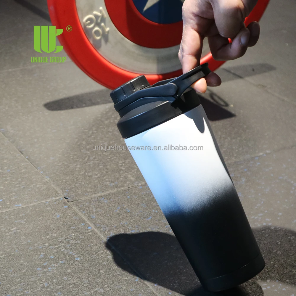 25oz Shaker Bottle Stainless Steel Water Bottle and Protein Powder Container Shaker Reusable Gym Water Bottle