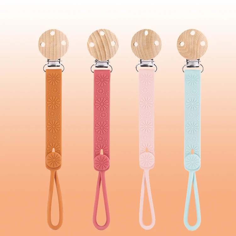 Food-grade silicone pacifier clip chain hotselling baby pacifier clip bpa free pacifier clip for baby