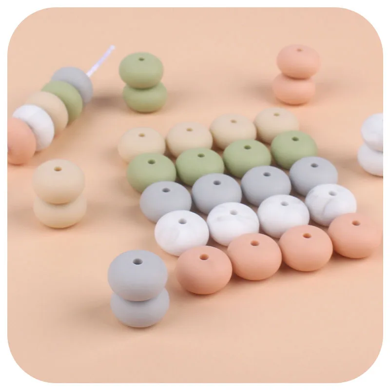 Wholesale Loose Food Grade BPA Free Soft Baby Chew Teething Abacus Silicone Beads For
