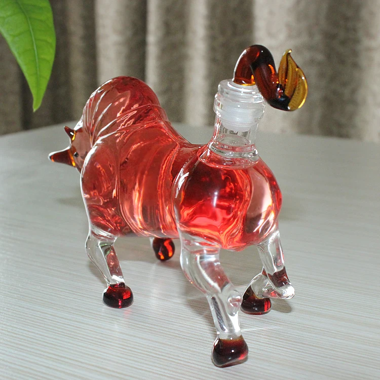 High Borosilicate Animal Shape Glass Wine Bottle Manufacturer