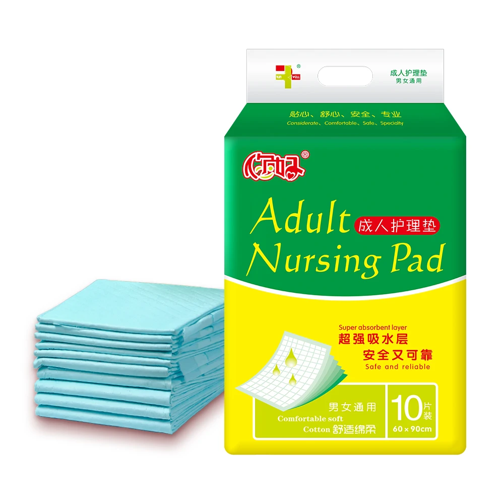 High Quality Custom Blue Disposable Adult Diaper Large Absorption Leak Guard Bamboo Top Sheet Breathable and Printed