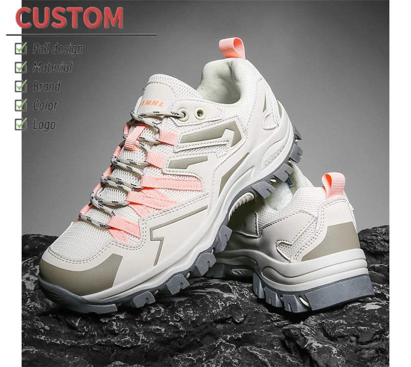 Custom Women Climbing Mountain Shoes Outdoor Waterproof Anti-slip Trekking Hiking Shoes for Camping Hunting
