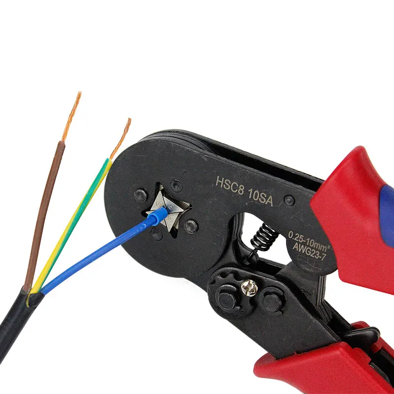 Tubular terminal crimping tools mini electrical pliers HSC8 10SA/6-4 0.25-10mm2 23-7AWG 6-6A 0.25-6mm2 high precision clamp set