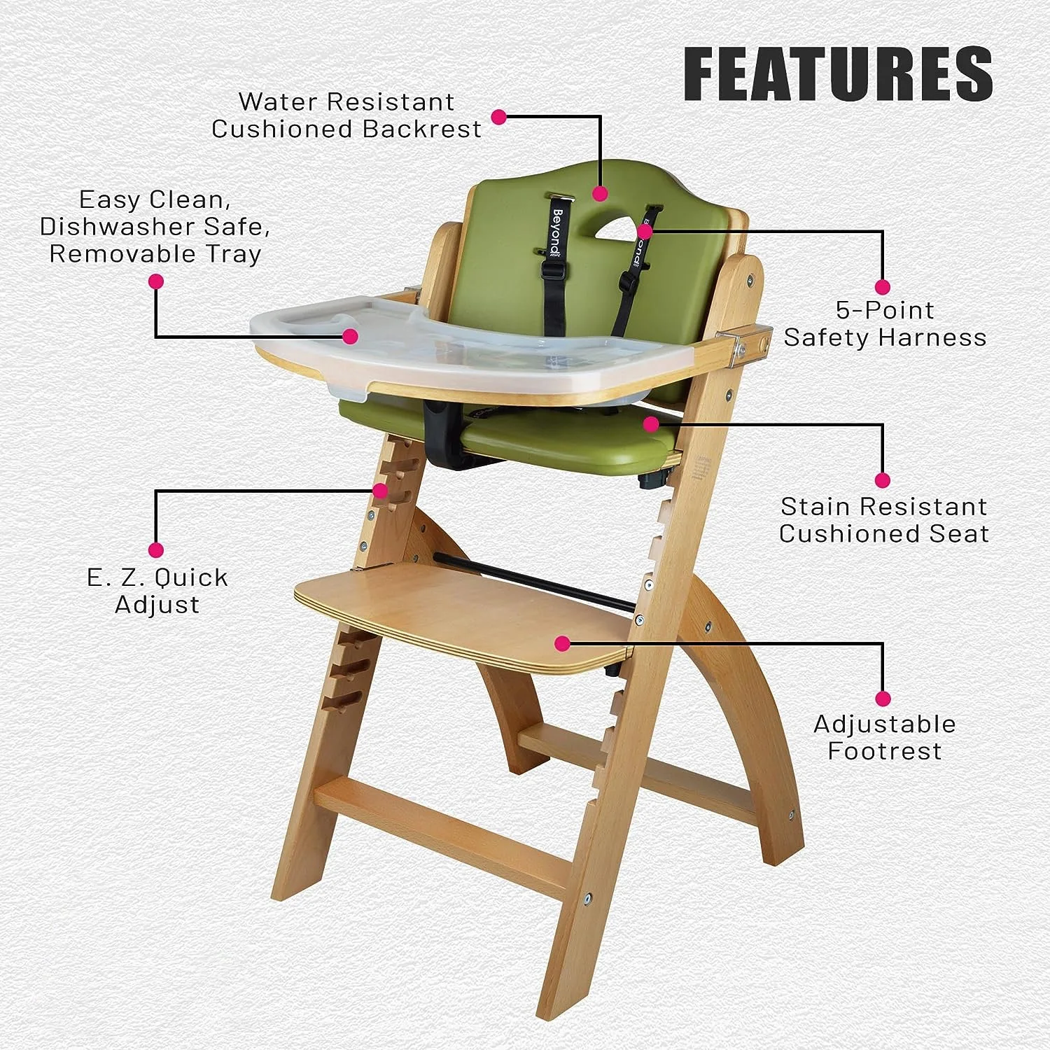Hot Selling Baby Feeding Chair 3 In 1 Children High Chair Wooden High Chair