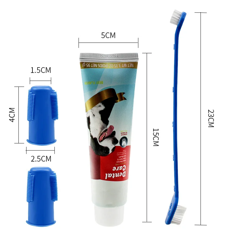 Pet Dog Toothpaste and toothbrush set pet toothpaste Dog Finger Brush Cleaning