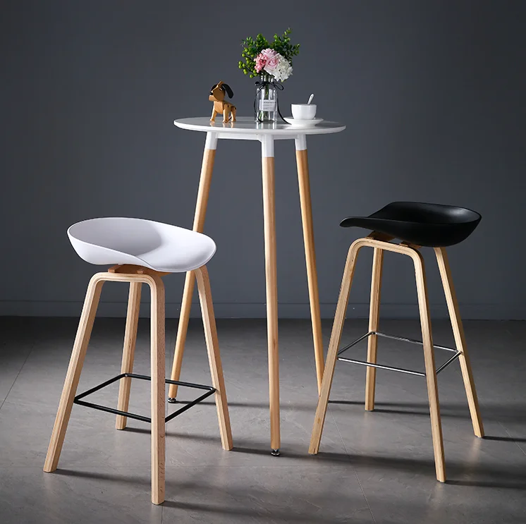 Retro Plastic Seat Restaurant Metal Bar Stool Chair
