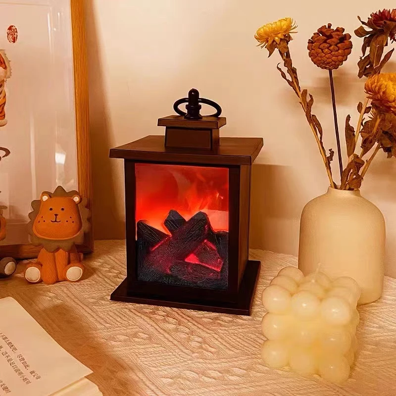 Craft Wind lamp Warm and Beautiful  New Model Simulated Flame Fireplace Light Intelligent Touch Switch Simulated Charcoal Decor