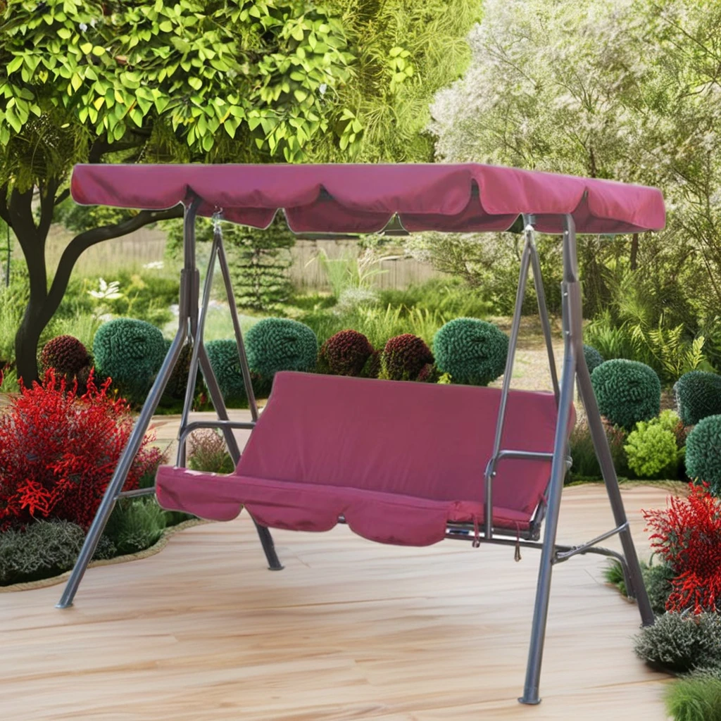 3-Person Swing Canopy Hammock Steel