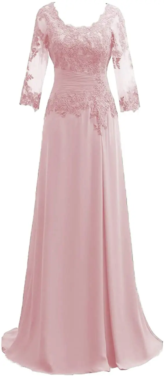 Mother Of The Bride Dress Long Sleeve Chiffon Lace Formal Evening Dress Mother of the Bride Dresses