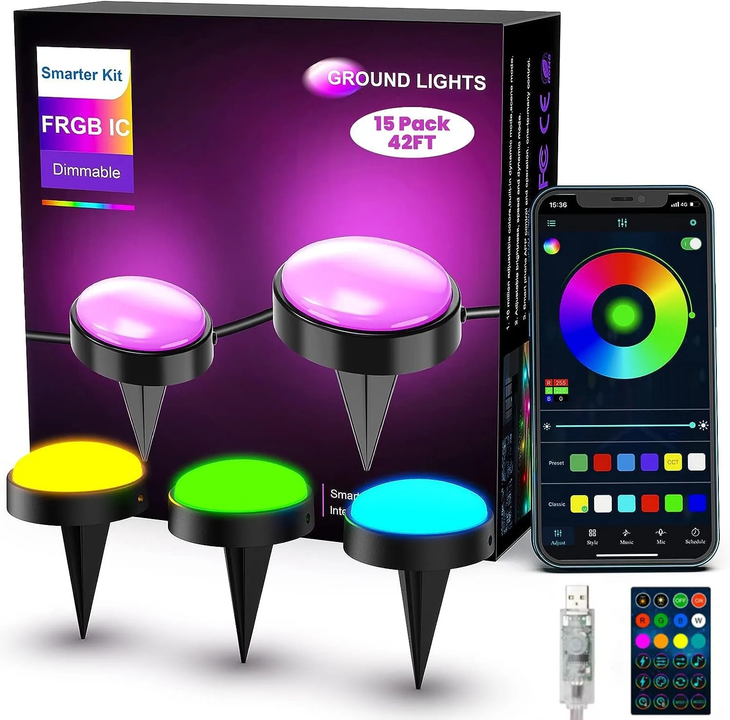 New intelligent Bluetooth IP67 waterproof outdoor underground light for garden stair Outdoor string light