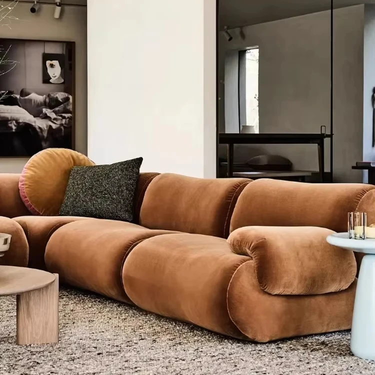 Factory sales compressed sofa velvet fabric living room modern sofa set Modular compressed furniture