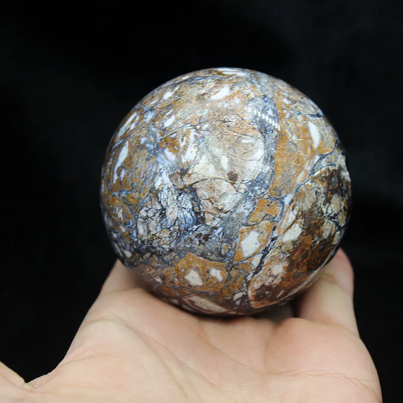 Natural Quartz Ball Patterned Wood Fossil Mineral Spheres For Decoration Fossil Wood Balls