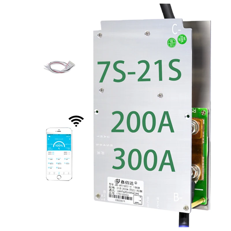 Jbd Lifepo4 Bms Nmc 7S-20S 24V 36V 48V 60V Smart Bms Li-ion 200A 300A Smart Bms With  Uart Rs485 Canbus