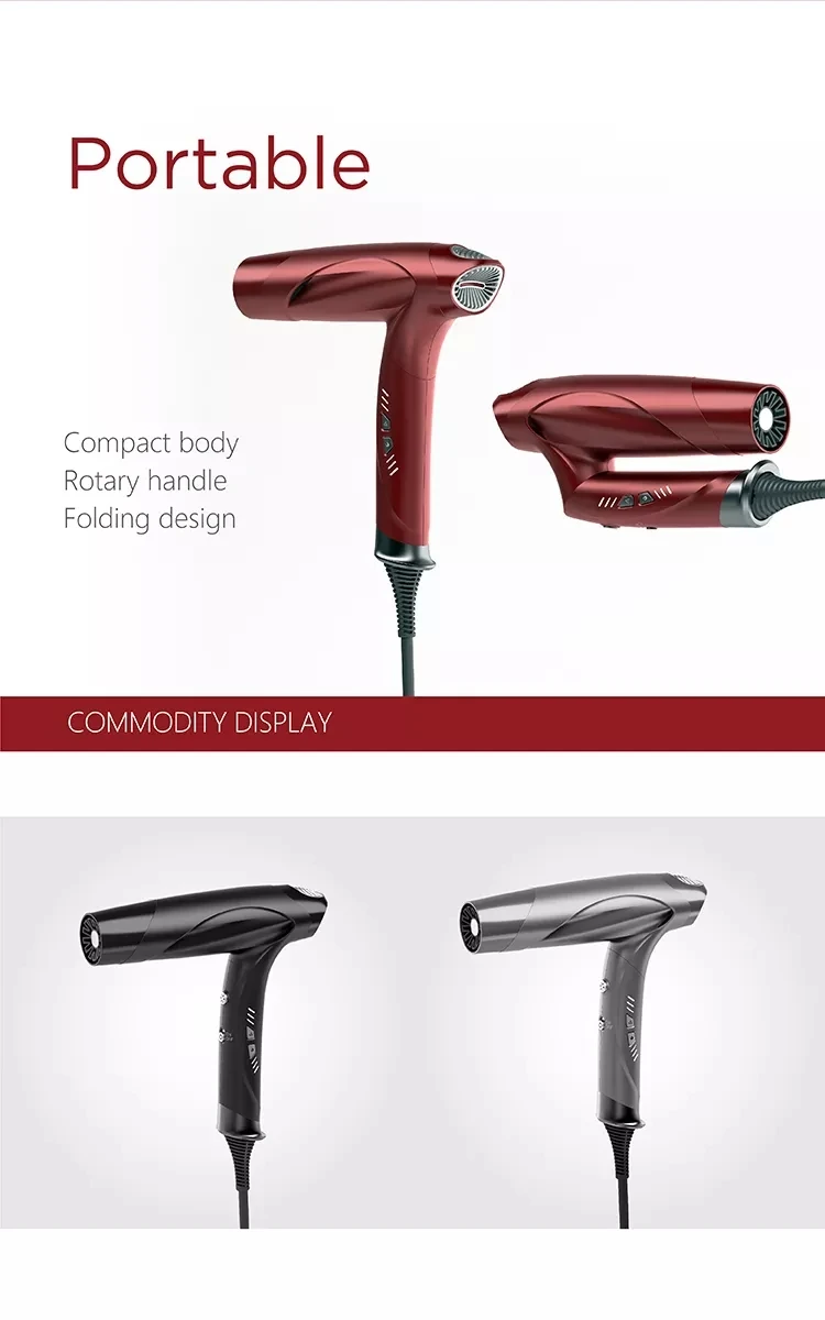 Новое поступление 2022, Анионный Быстросохнущий фен, высокоскоростной фен с обратным воздухом и складной конструкцией