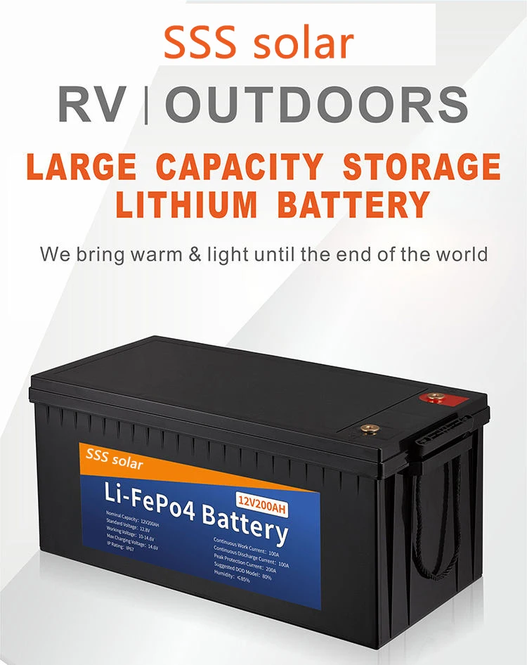 SSS solar Bis Approved High Quality Long Cycle Life Rechargeable 18650 Lifepo4 Battery cell pack 12.8V 200Ah
