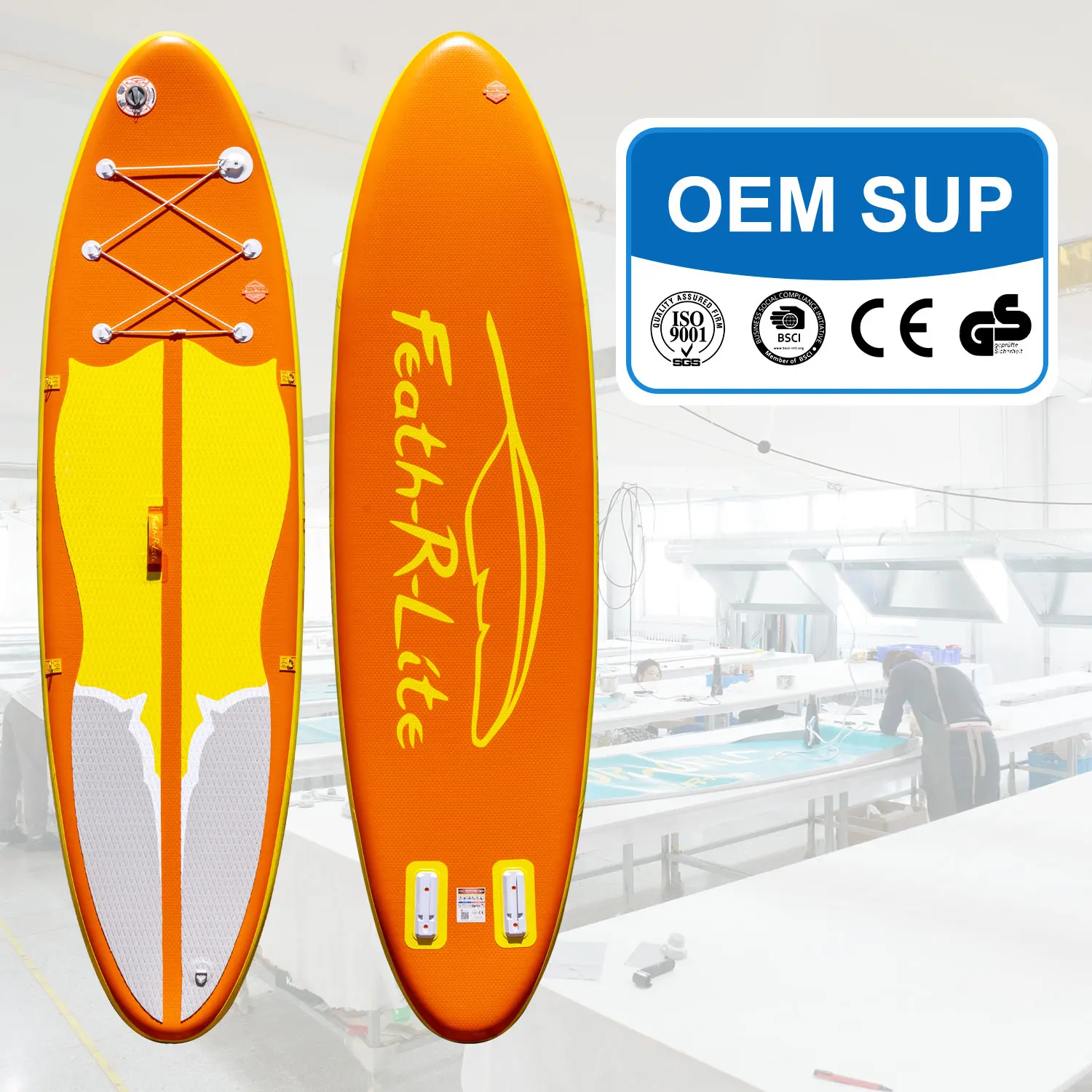 China Supplier BSCI / CE OEM  Wholesale Custom Compact Board paddle sup board i board water sports soft surfboards