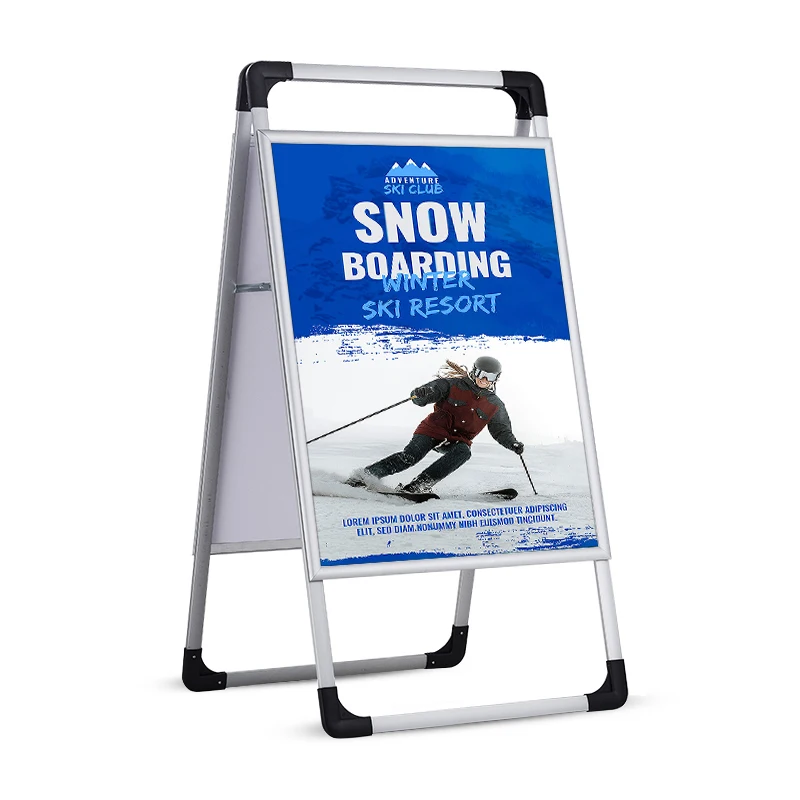 A0/A1/A2 snap frame a shape double sided display advertising board heavy duty clip frame self standing poster stand