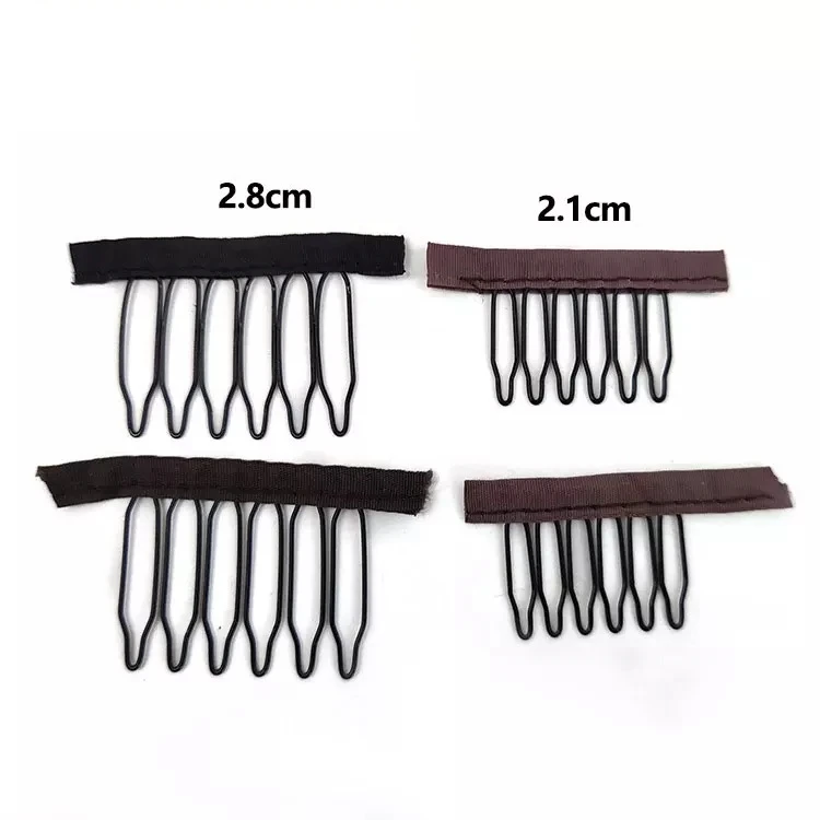 Cheap Steel 5 Teeth Wig Clips Black Stainless Wig Combs For Wig Caps