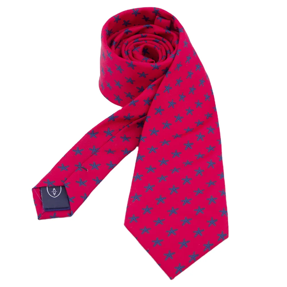 Manxiang Handmade Italian 100% Pure Cravat Organic Silk Digital Printing Custom Corbata Necktie Red
