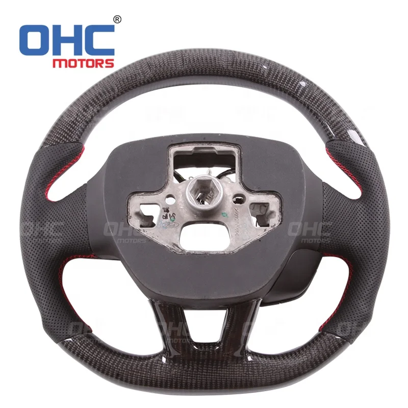 LED Real Carbon Fiber Steering Wheel for Ford Focus mk2 2015 2016 2017 2018 volante ford focus OHC MOTORS