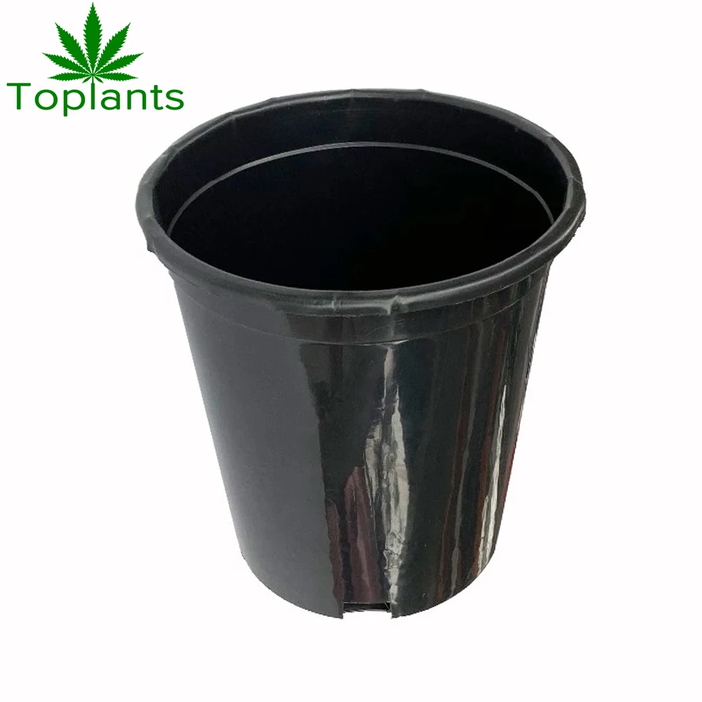 Durable Hard plastic 1 gallon pot black flower plant pots big nursery pots of PP