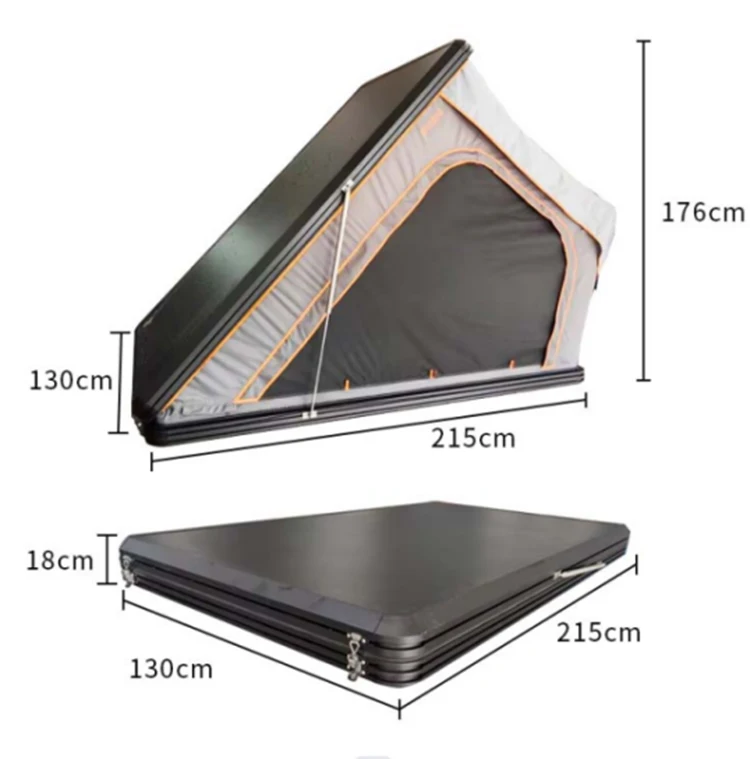 USA Shipment In Stock Outdoor Adventure Waterproof 2-3 Person Aluminium Vehicle SUV Hardshell Camping Roof Tent Car