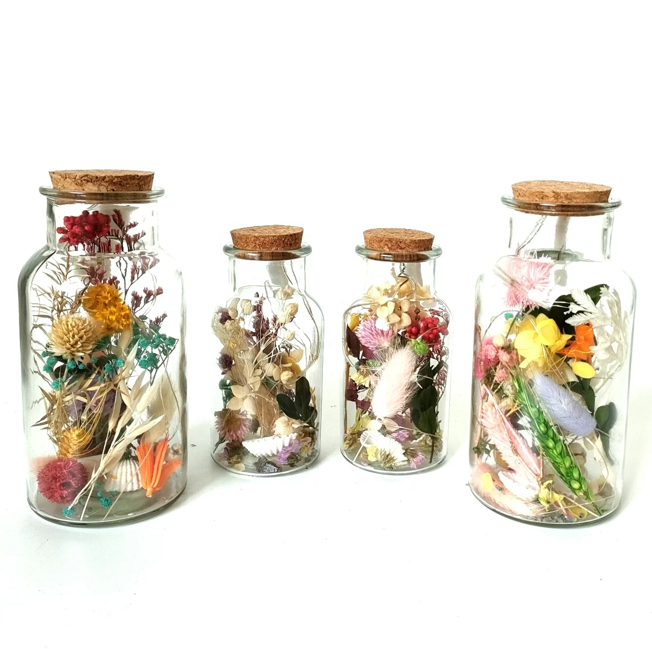 dried preserved flower, grass bottle, LED lighter, flower gift party home decoration