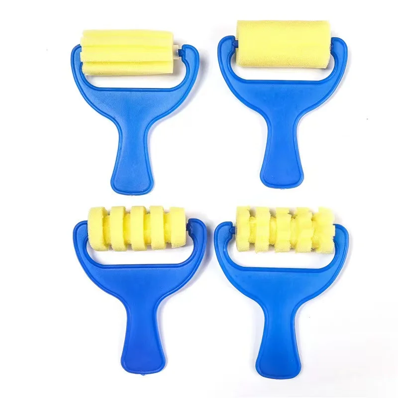 best  Sponge Paint Brushes Toys Wooden Handle Seal Sponge DIY Kids Children Drawing Painting Graffiti Brush School Supply