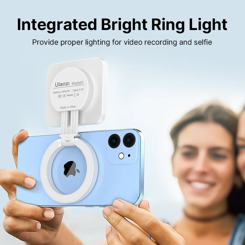 Ulanzi LT010 Smartphone Magsafe selfie flip ring light phone Small Photography Light for laptop Live Streaming