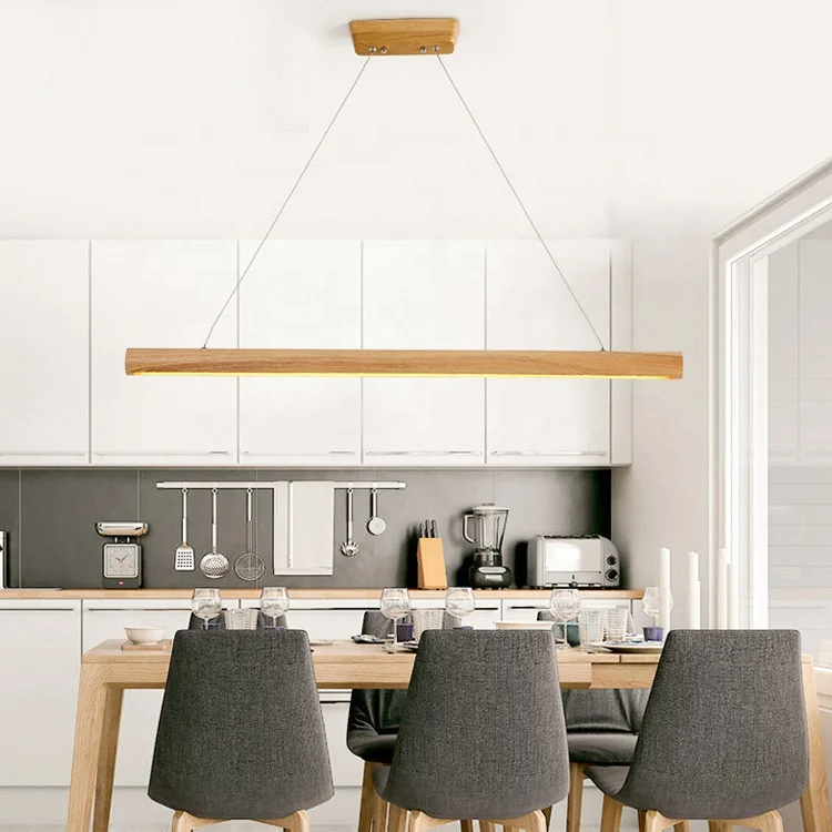 dimmable wood long cylinder 15w office modern luminaire suspension hanging led ceiling pendant light
