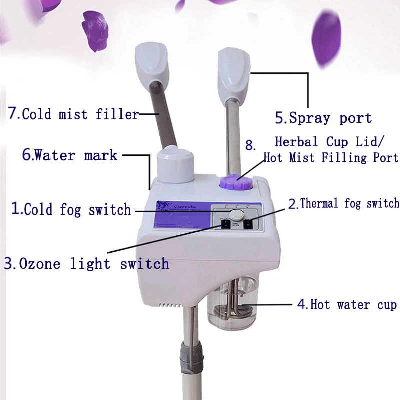 
PSKY Flower herbal medicine ion Cold And Hot sprayer Facial whitening moisturizing skin Steaming Face Steamer Spa Vaporizer 