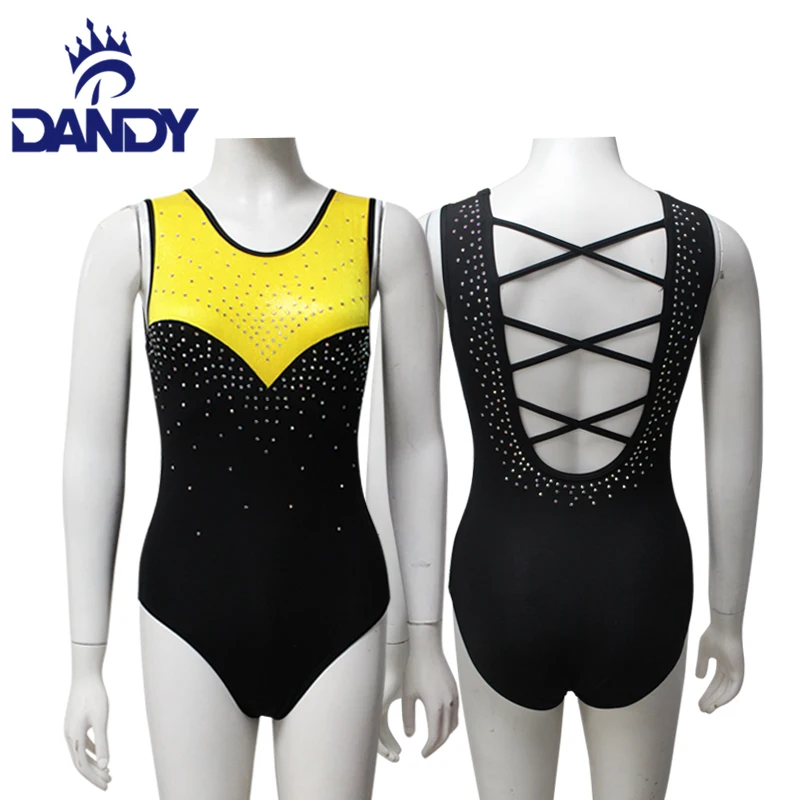 Custom high quality kid clothes gymnastics leotards children sexy school girl dance wear