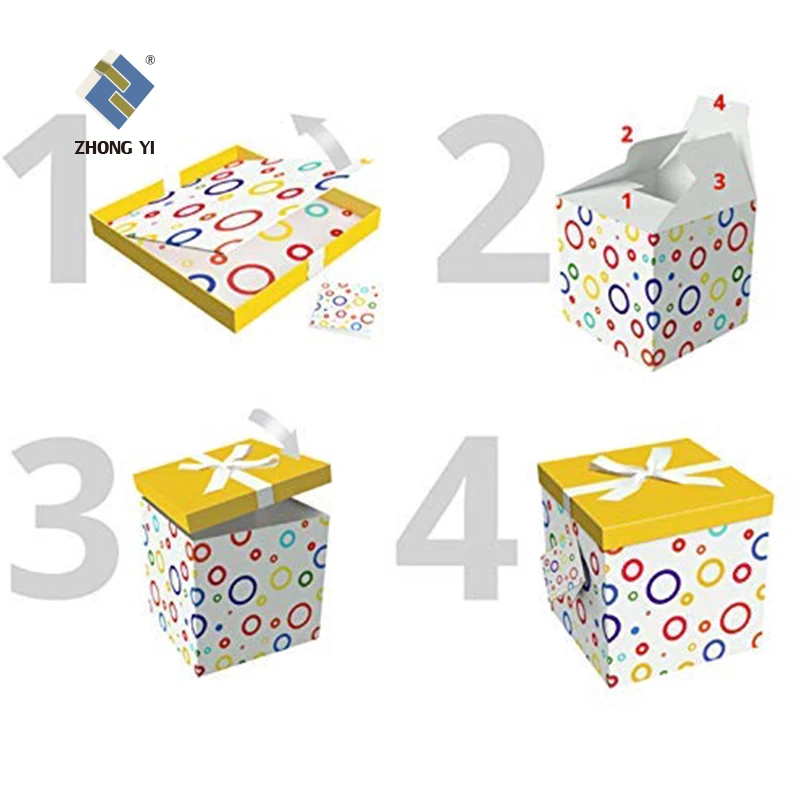 Custom Lid and Bottom Large Cardboard Gift Boxes with Lids Fancy Gift Box