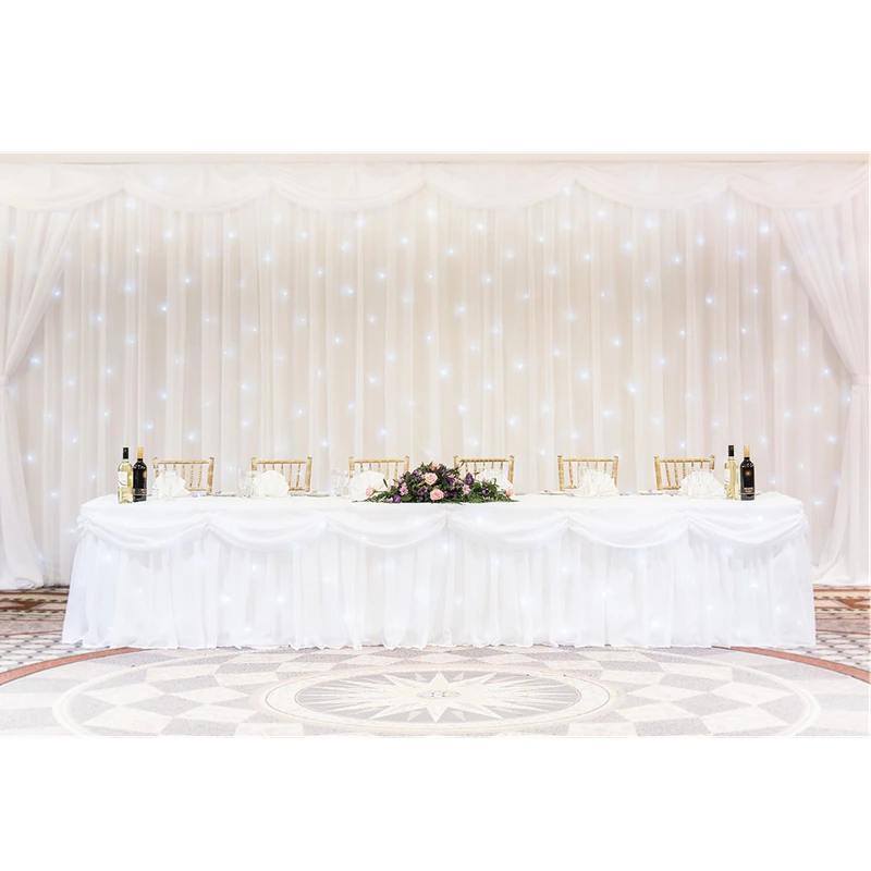 White Chiffon Backdrop DMX LED Star Cloth LED Star Curtain for Wedding Stage Concert