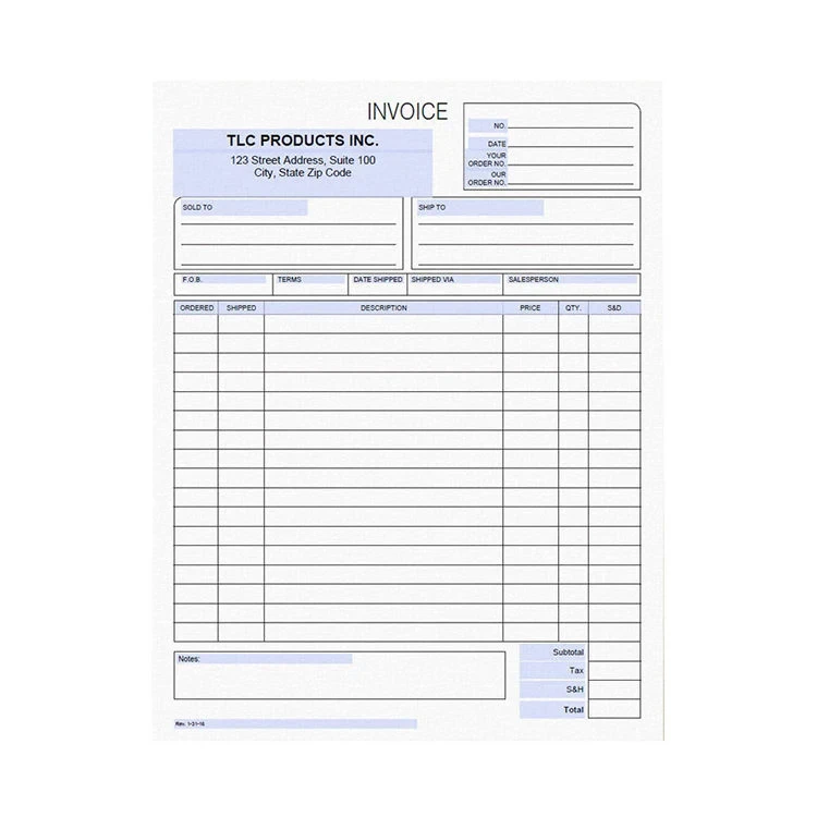 2-Parts Business Invoice Book Carbonless Invoice Book Pre-Printed Custom Invoice Books