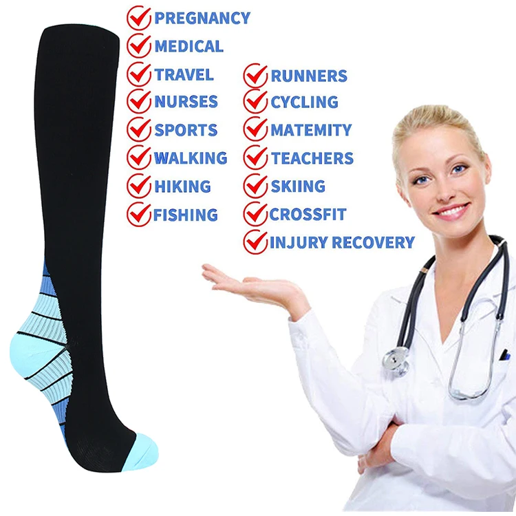 Gear Compression Socks for Men & Women 20-30 mmhg Graduated Athletic for Running Nurses Shin Splints Flight Travel
