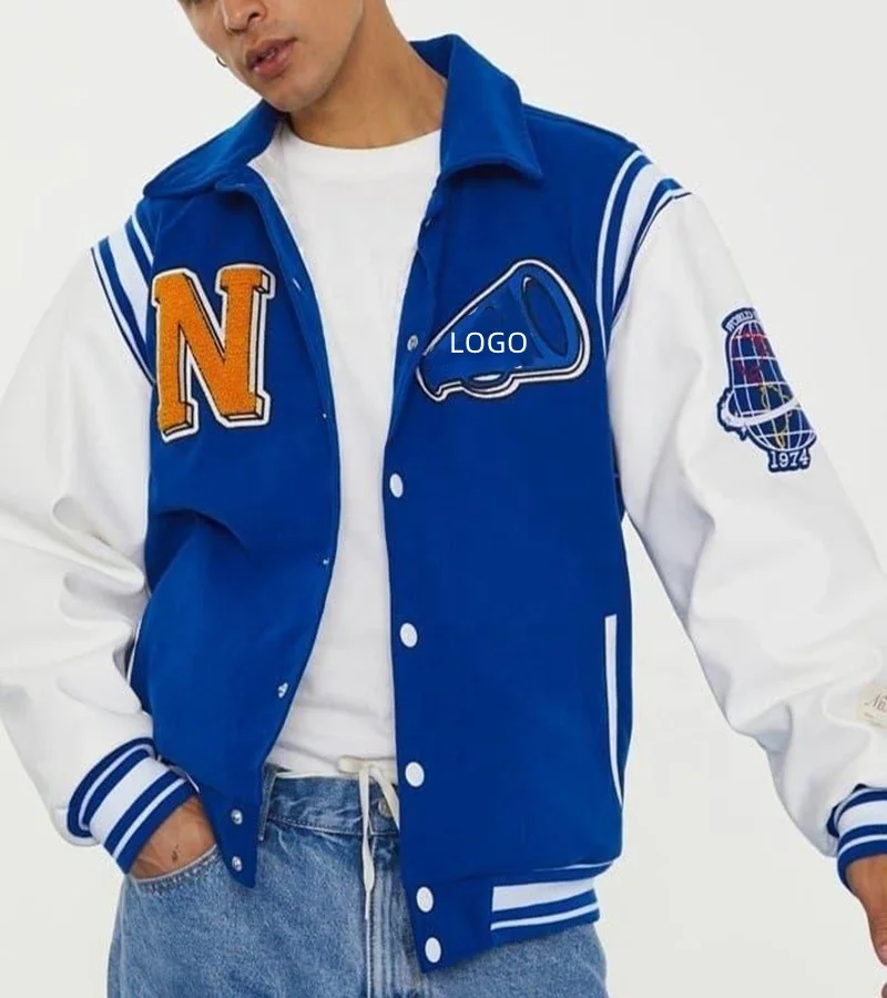 Dec Manufacturer Custom Motorbike Jacket Vintage School Fleece Coat Embroidered Logo Patch College Jacket For Men 2022