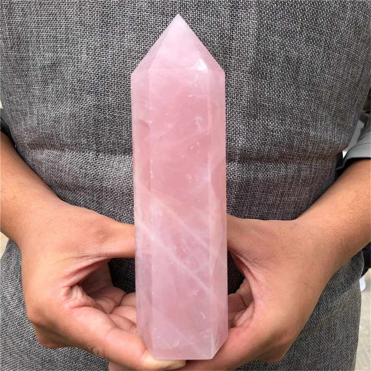 Natural rose quartz obelisk crystal wand point reiki gemstone for decoration