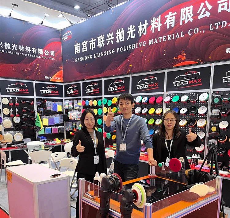 Wholesale Factory LEADMAX Rotary Machine 6 Inch DA Foam Car Polishing Buffing Pad Polisher Polybag Sponge Wave Accepted