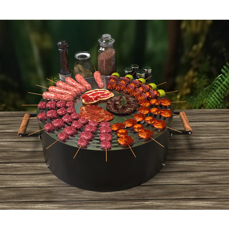 New Style Heavy-Duty Stainless Steel round BBQ Grill Accessory Type Meshes Spit Roaster for Barbecue