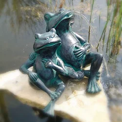 animal decor garden pond spitter polyresin waterfall fountain frog statues