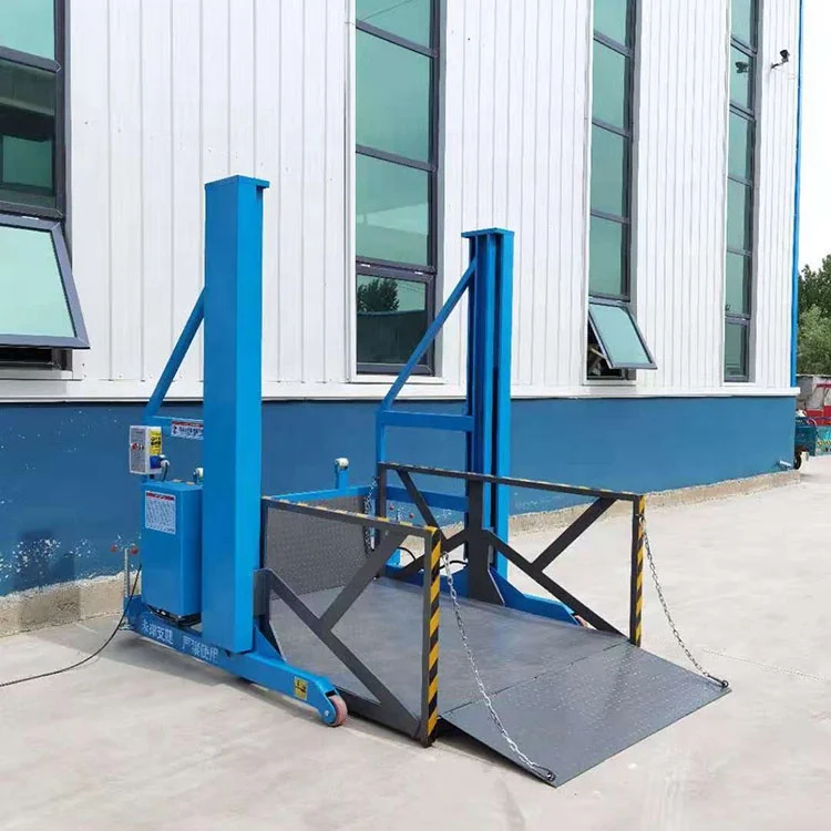 Small Cargo Lifter Dock Ramp Freights Lift Electric folding lifting scaffolding platform