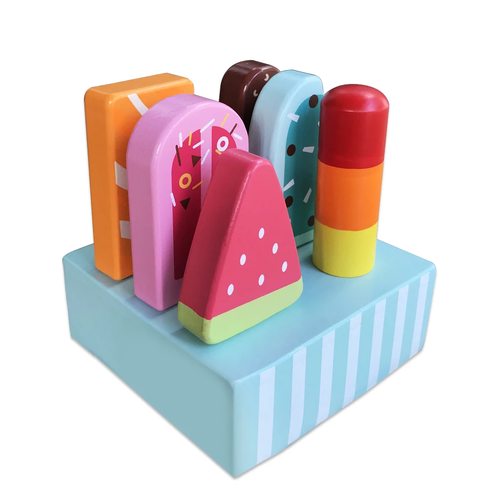 Wholesale Wooden Ice Cream Set Toys Children Montessori Food Pretend Play Toys