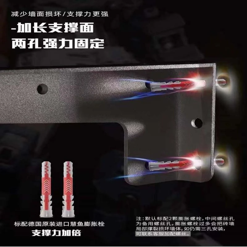 Metal heavy-duty wall-mounted tripod bracket for a variety of wall L-shaped support steel brackets