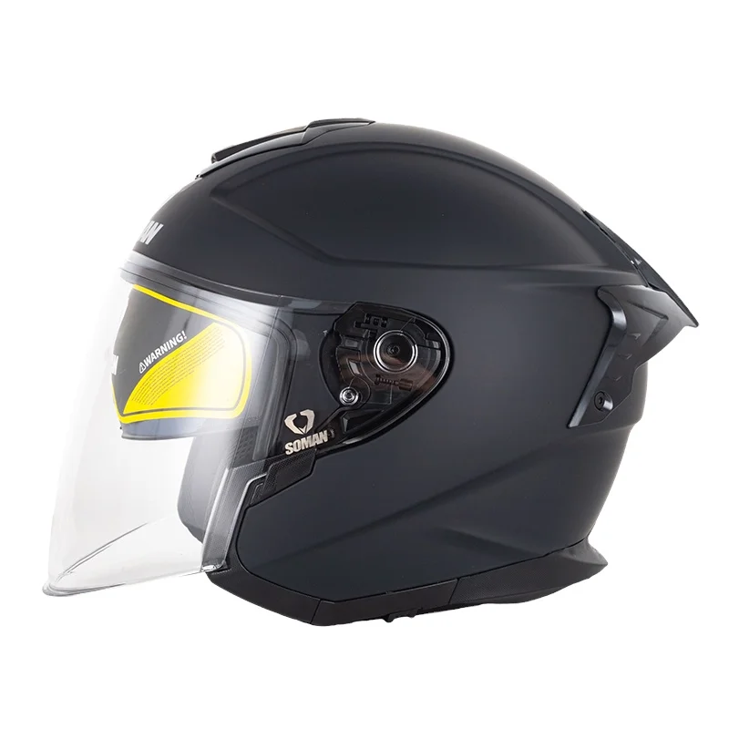 SOMAN DOT Open Face 3/4 Helmet Double Visor Motorcycle Helmets for Electrical Motor Cascos Para Motocicleta SM523