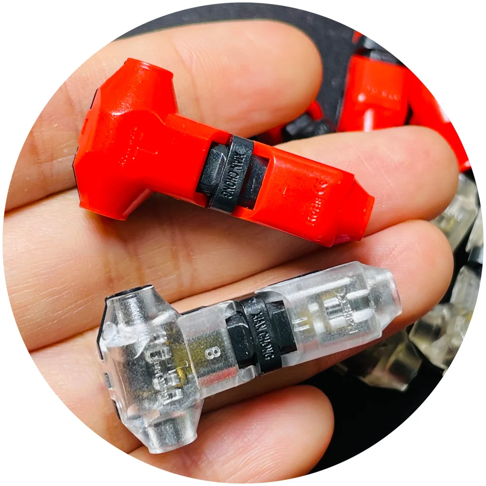 T1A 1Pin T-образный коннектор для проводов 16-18AWG без сварки быстросъемные соединительные соединители зажим кабеля клеммный блок Сращивание