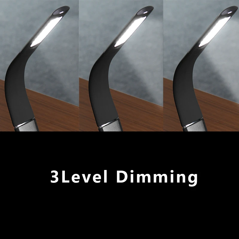 Modern Stylish Flexible Goose-Neck Arm Imitation Leather LED Table Lamp Build-in Lithium Battery Rechargeable Reading Lamp