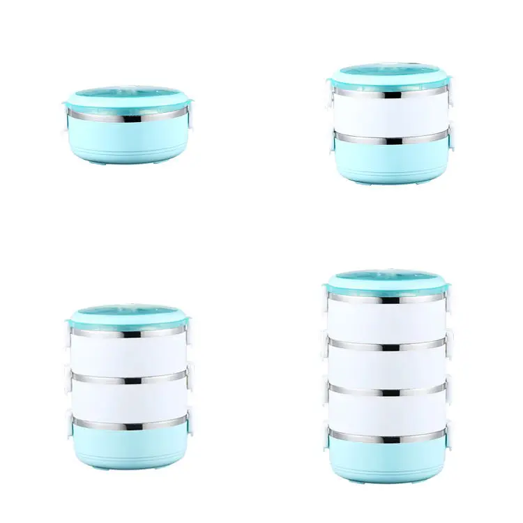
New stainless steel multi-layer lunch box Student office lunch box double-layer three-layer large-capacity lunch box 